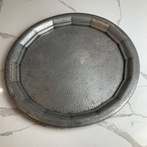 Vintage Knighthood Old English Hand-Hammered Pewter Tray